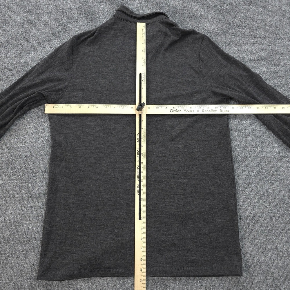 Woolly Shirt Mens Large Gray Merino Wool Button Up Lightweight Travel Hike - Picture 7 of 11